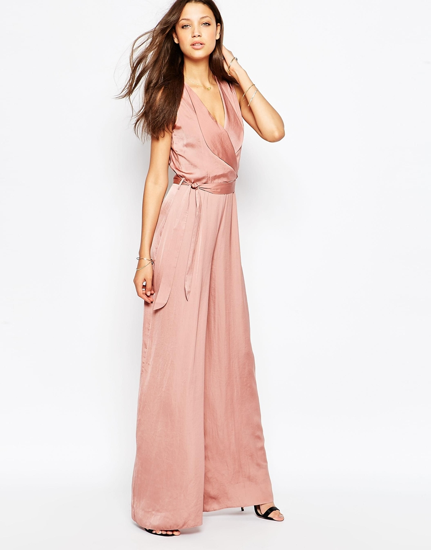 silk wide leg jumpsuit