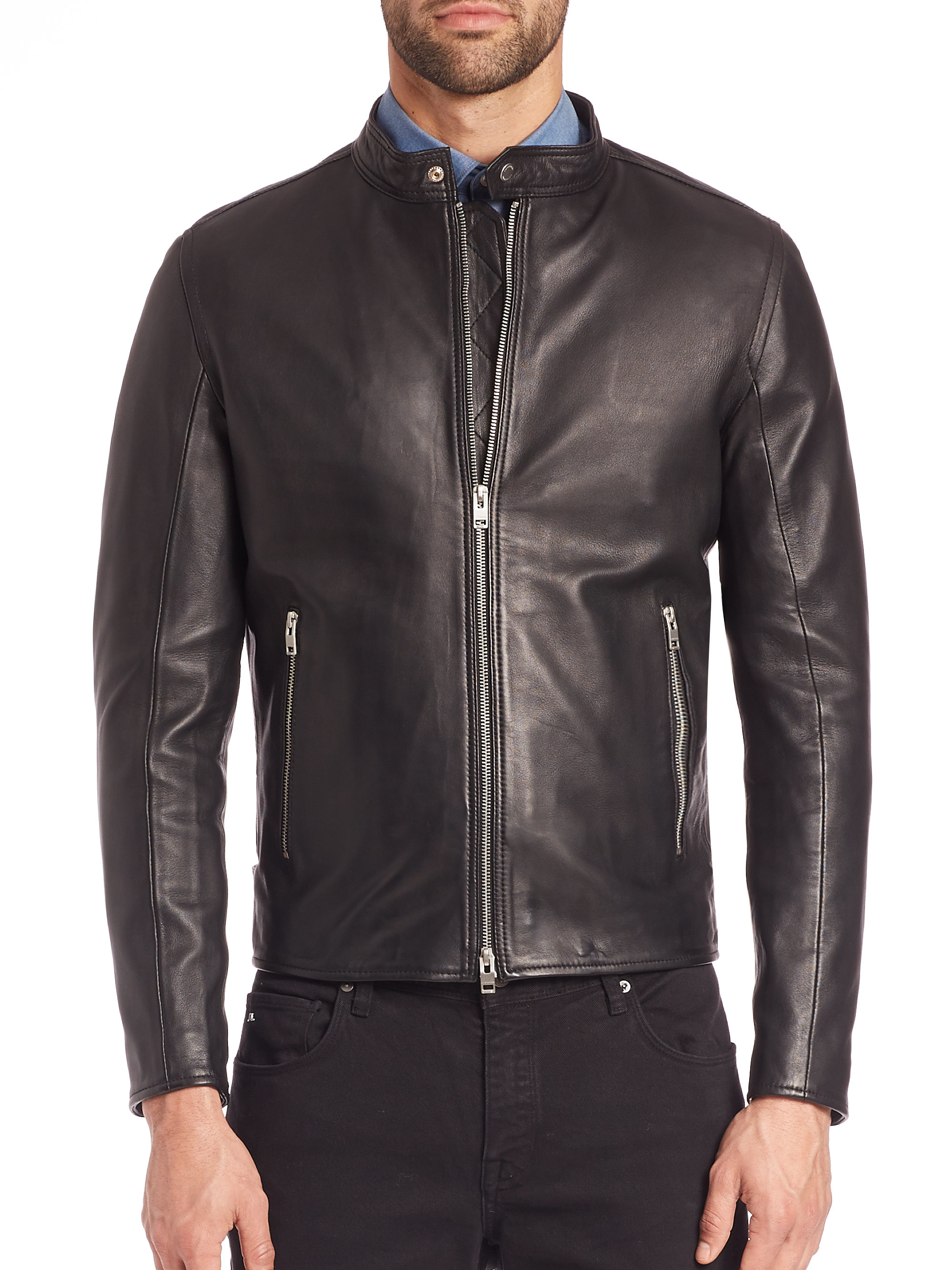 Lyst J Lindeberg Trey 62 Gomma Lamb Nappa Leather Jacket In Black Gallery