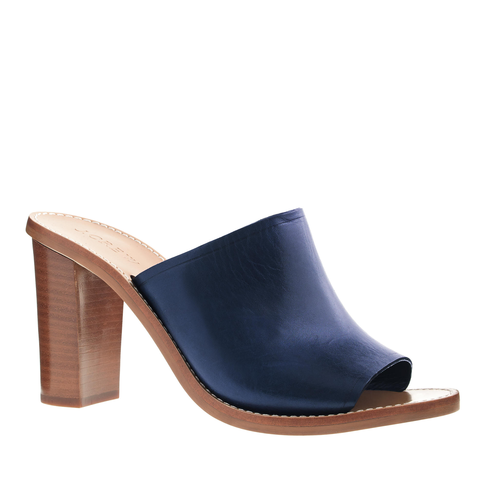navy mule sandals