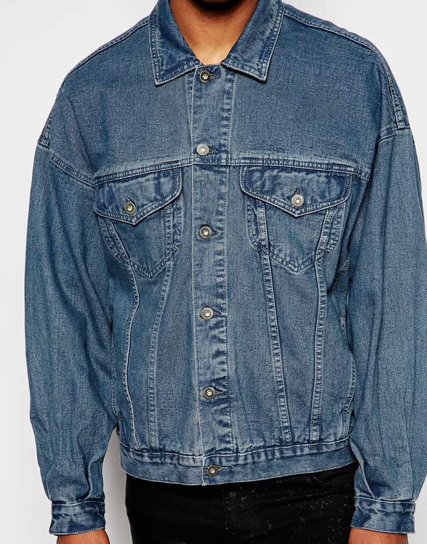 dark blue oversized denim jacket