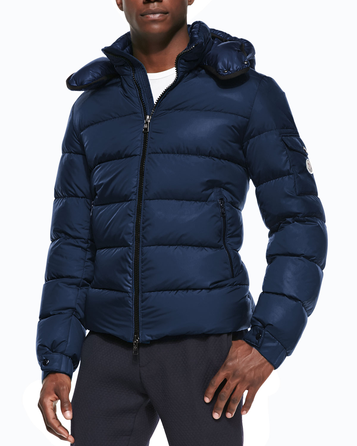 Moncler Himalaya Puffer Jacket With Hood in Blue for Men | Lyst