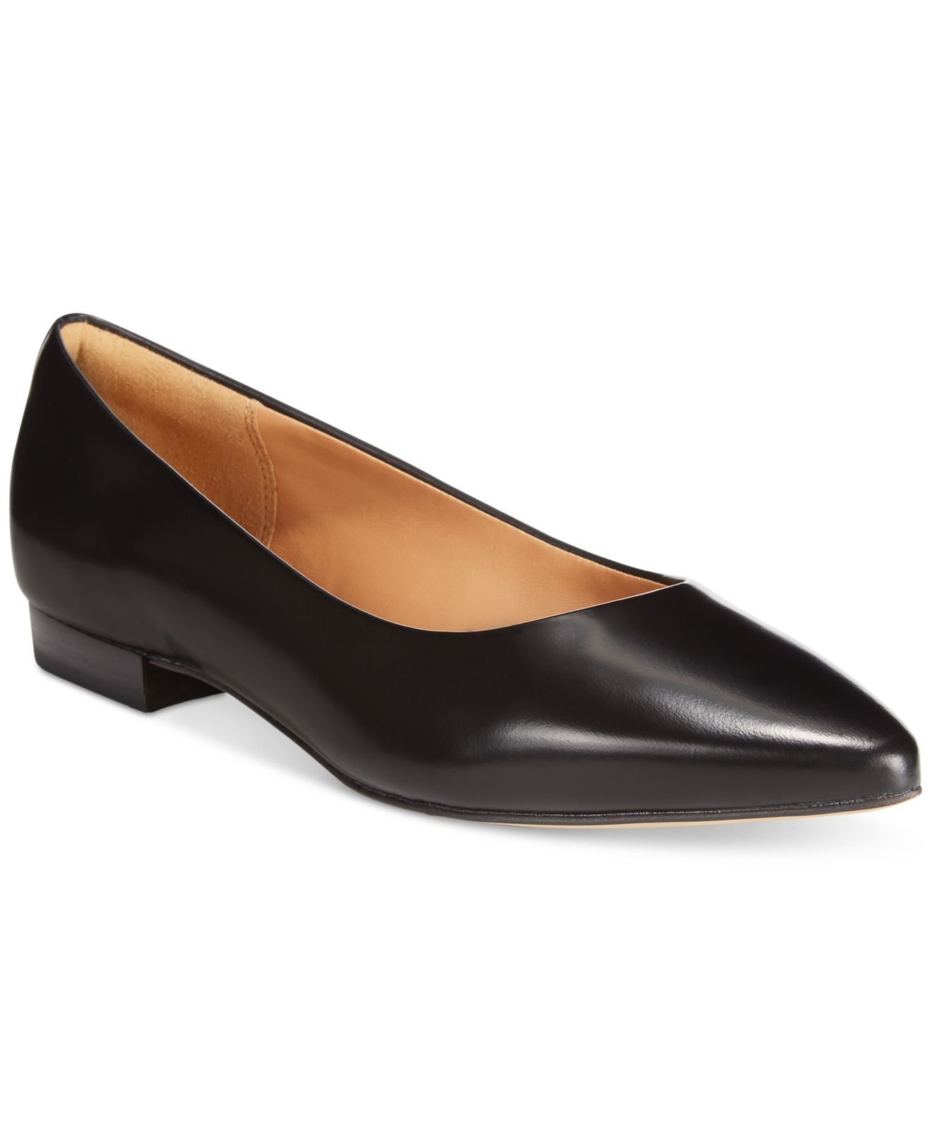 Clarks Artisan Women's Corabeth Abby Pointed Toe Flats in Black Leather  (Black) | Lyst
