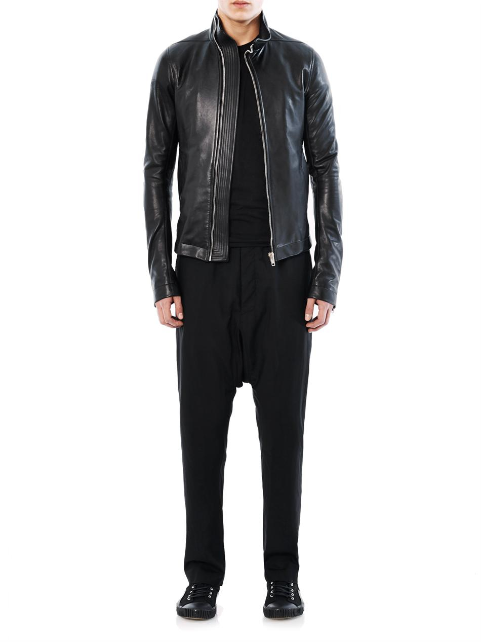 Rick Owens Mollino Leather Jacket in Black for Men | Lyst