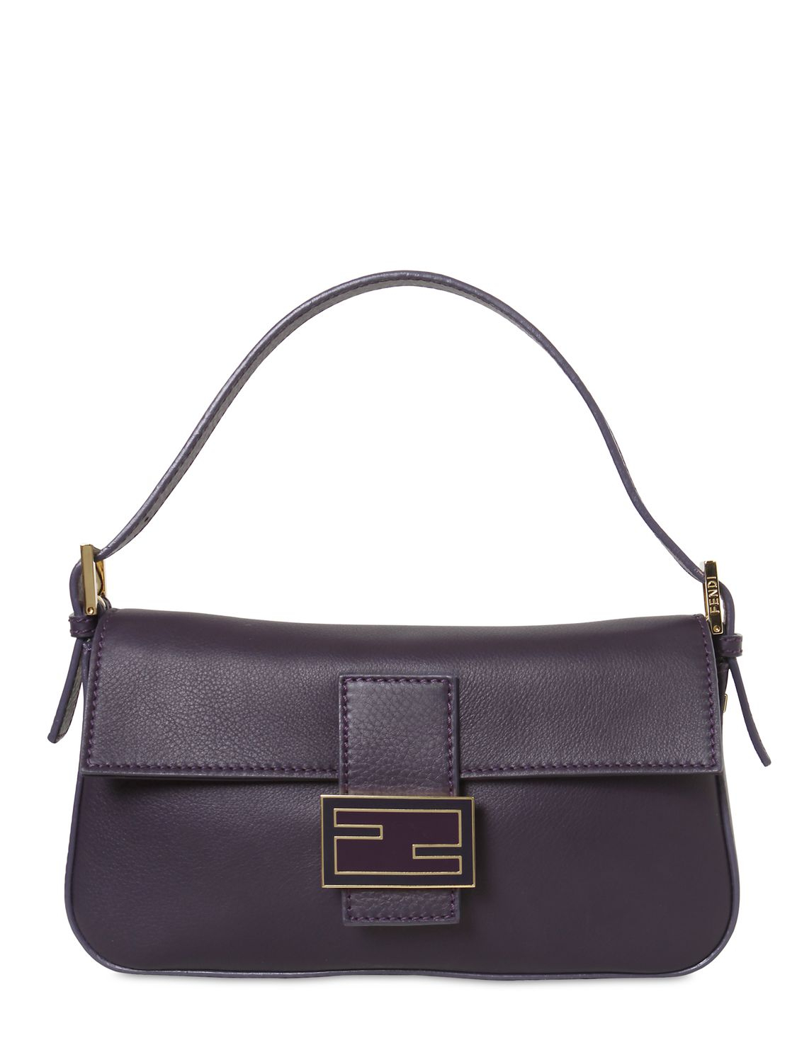 Fendi Grained Leather Baguette Bag in Purple - Lyst