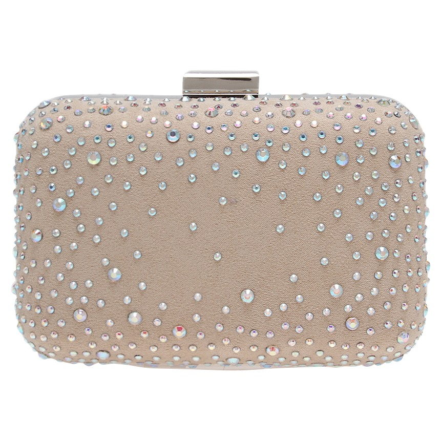 Miss Kg Hetty Sparkle Box Clutch Bag in Nude (Natural) - Lyst