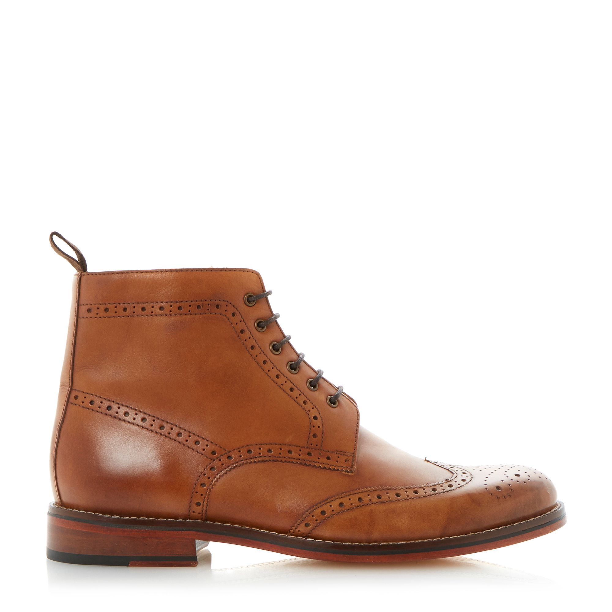 Bertie Calibrate Lace Up Brogue Boots in Tan (Brown) for