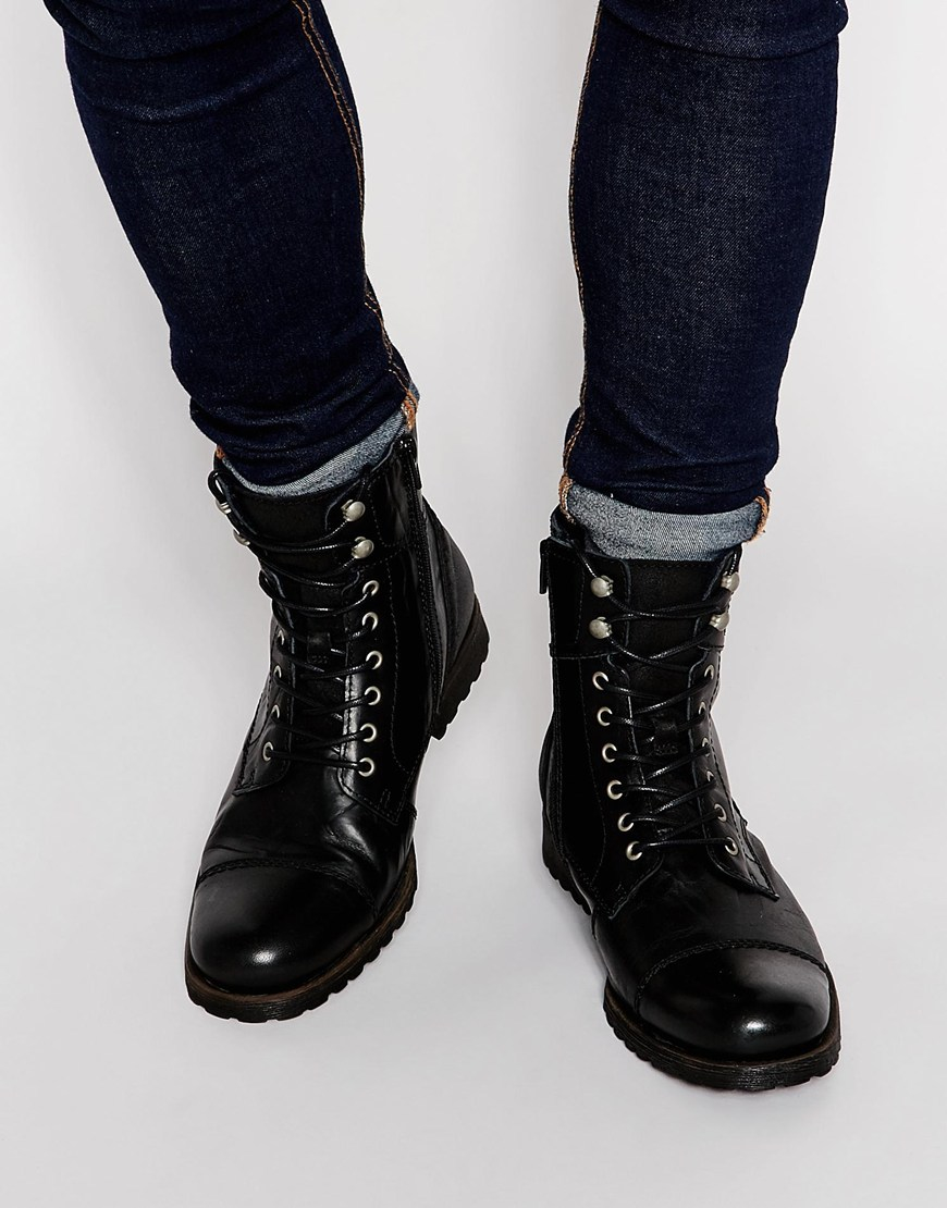 ALDO Graegleah Leather Derby Boots in Black for Men Lyst