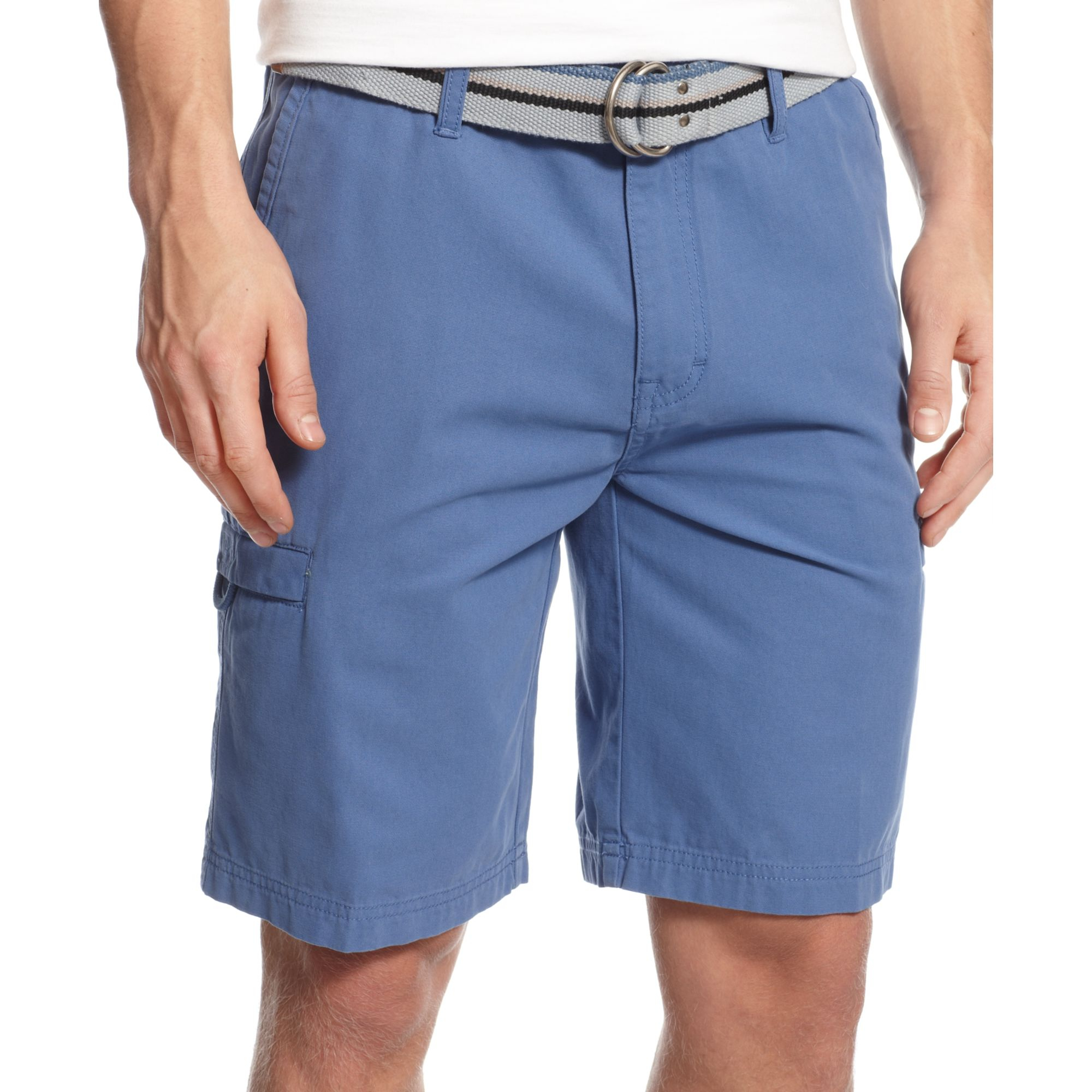 Weatherproof Vintage Canvas Belted Cargo Shorts in Blue for Men (Dutch ...