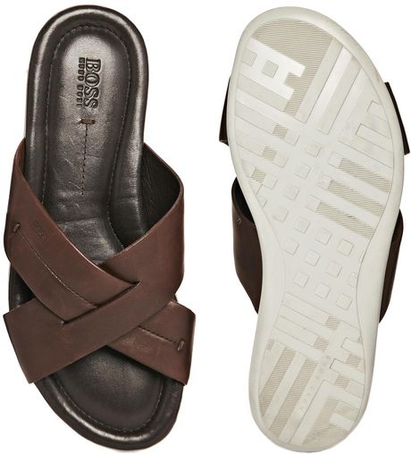 Hugo Boss Mens Leather Sandals ~ Mens Dress Sandals