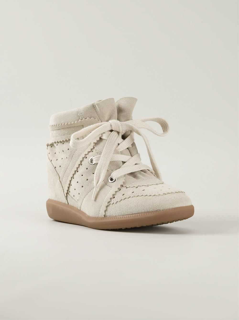 Étoile Isabel Marant 'Bobby' Wedge Sneakers in Natural - Lyst