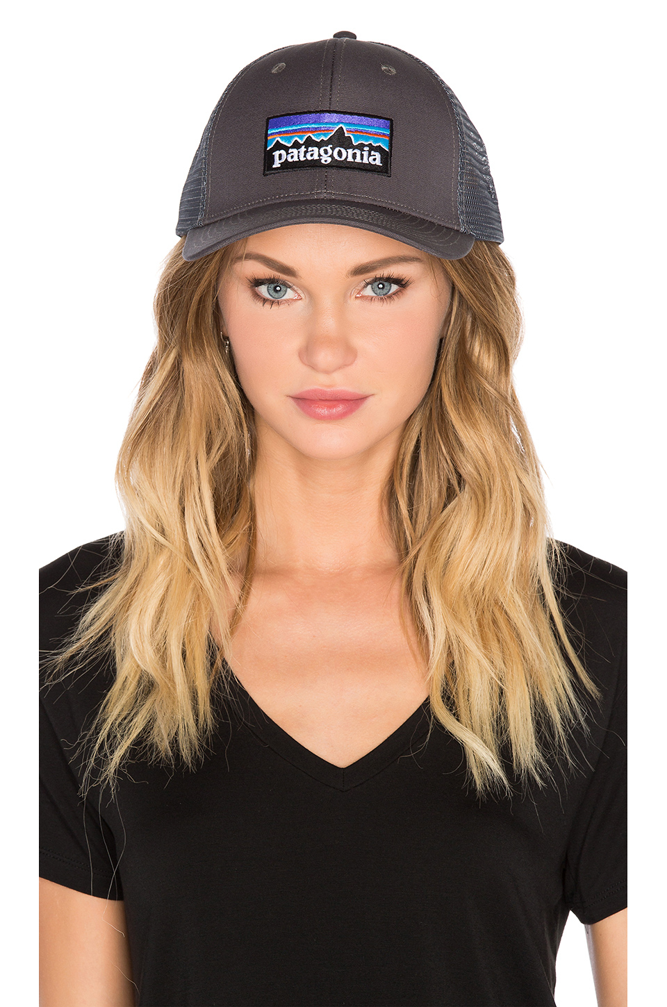 Patagonia Cotton P 6 Logo Trucker Hat In Gray Lyst
