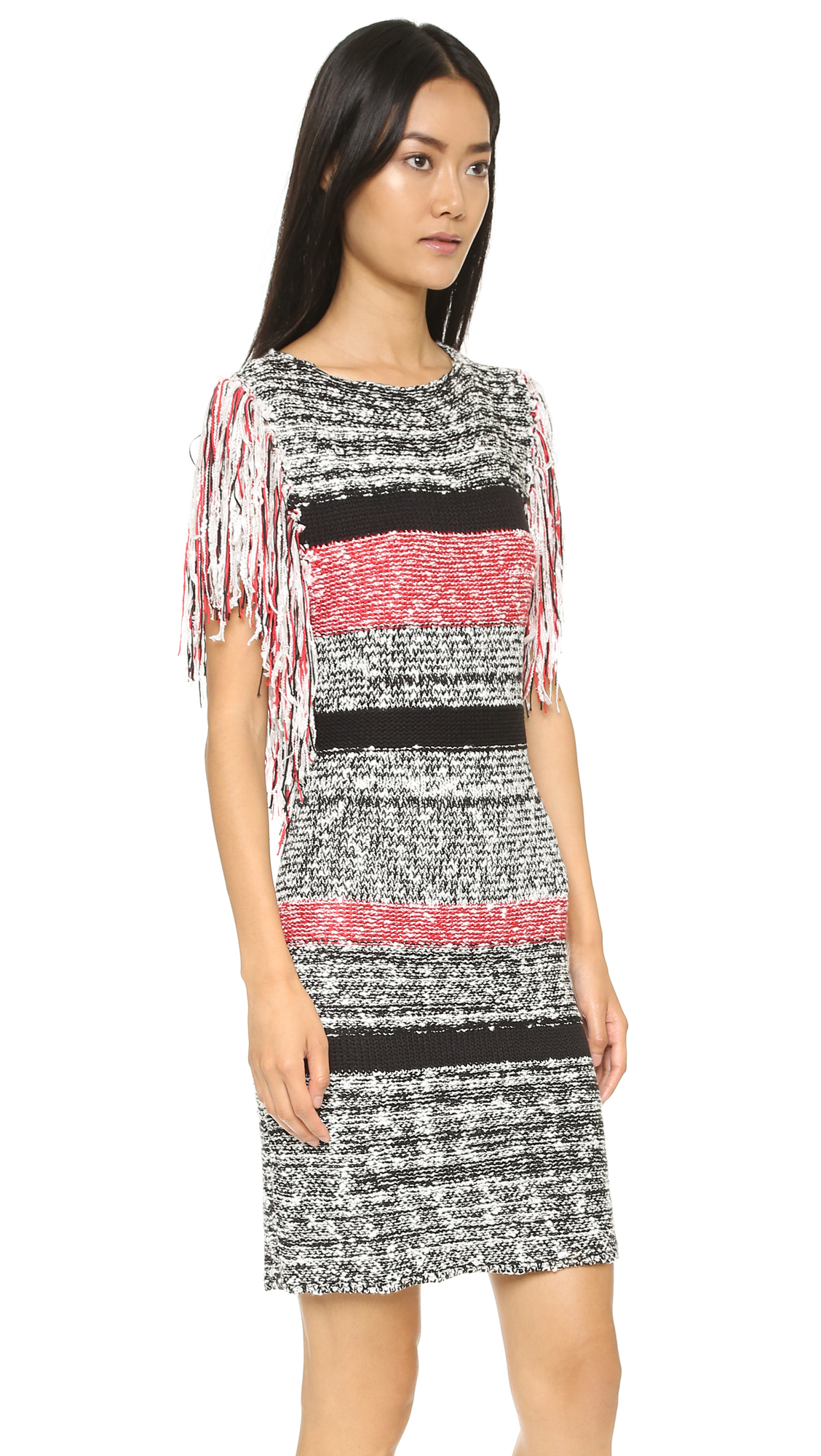 Lyst Endless Rose Fringe Sweater Dress in Pink