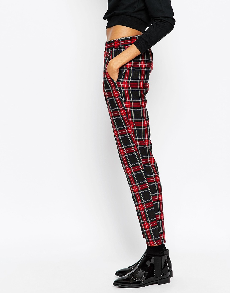 asos plaid pants womens