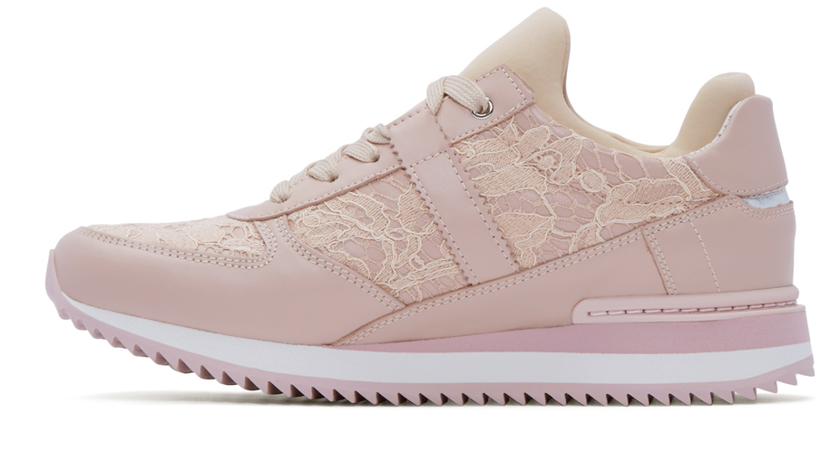 pink lace trainers