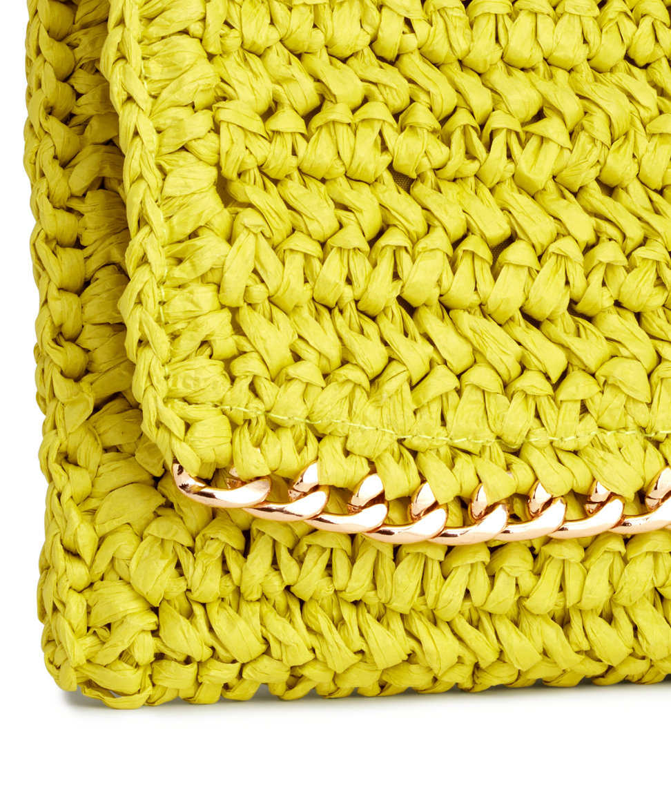 Lyst H&M Straw Clutch in Yellow