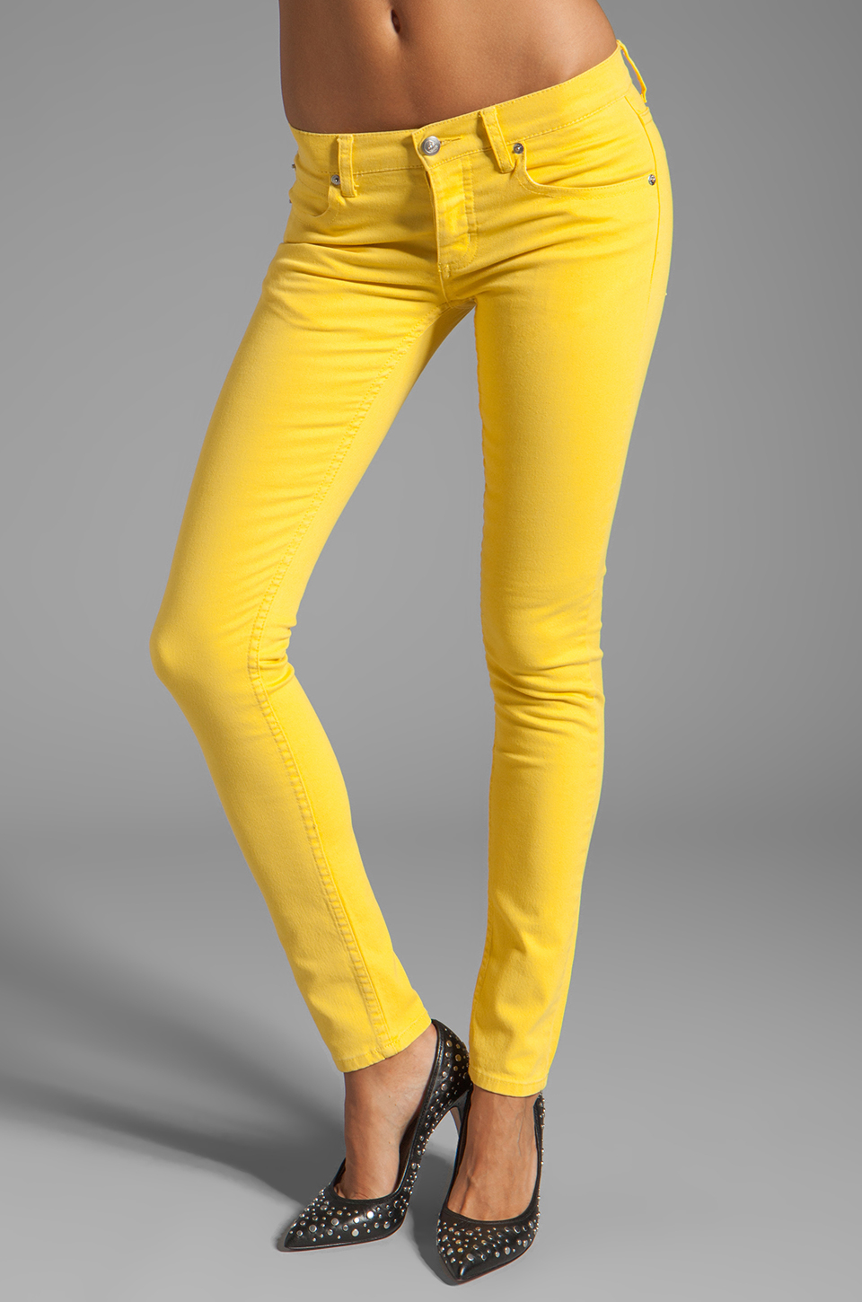 Cheap Monday Narrow Jeans in Bright Yellow - Lyst
