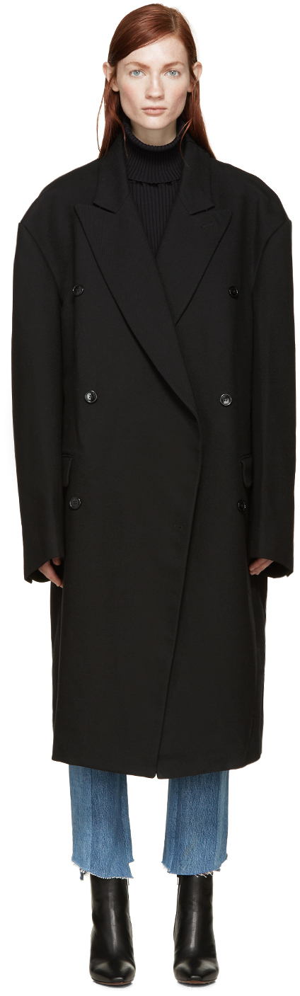 oversized black wool coat