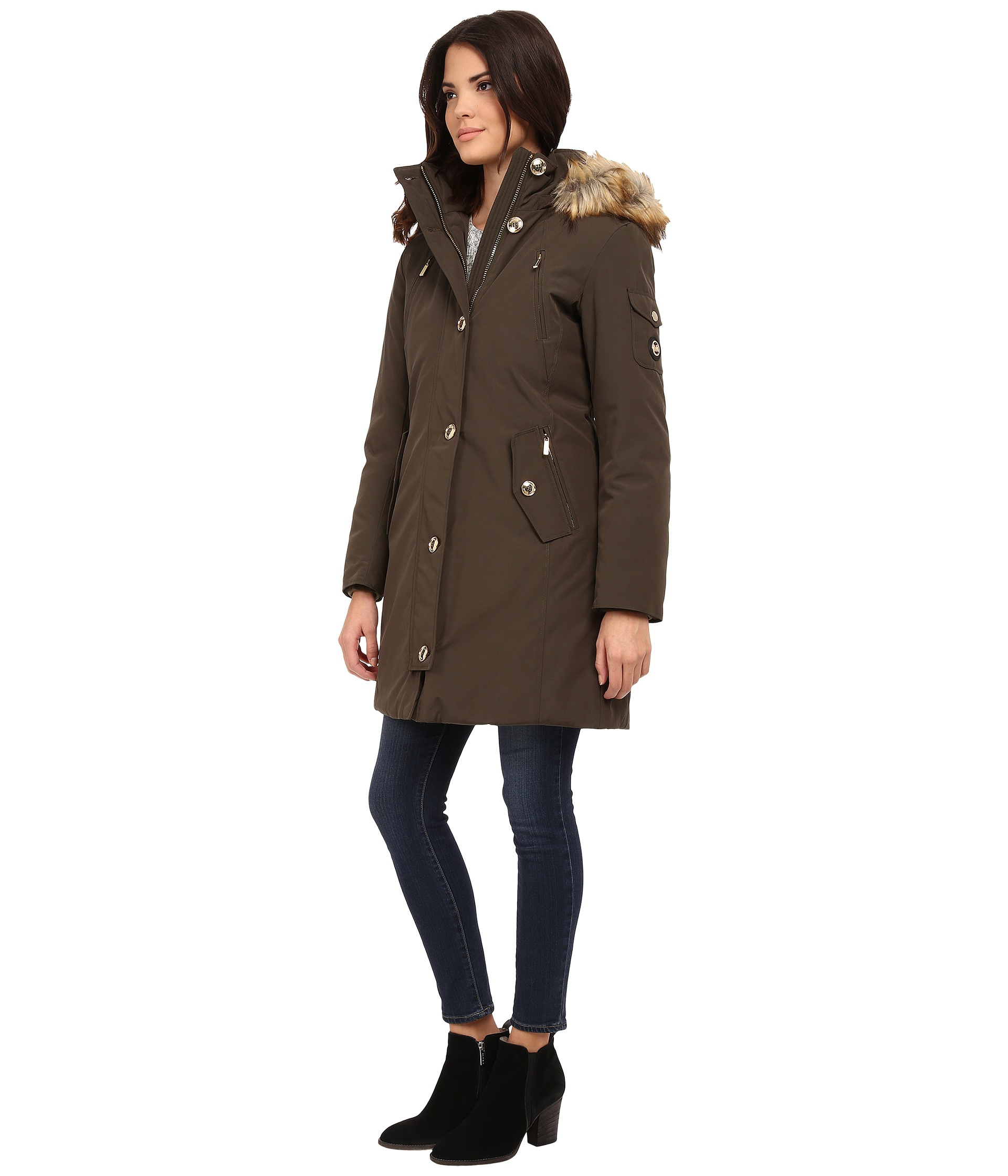 Michael Michael Kors Womens Dark Moss Belted 34 Belted Puffer Coat XXS  at Amazon Womens Coats Shop