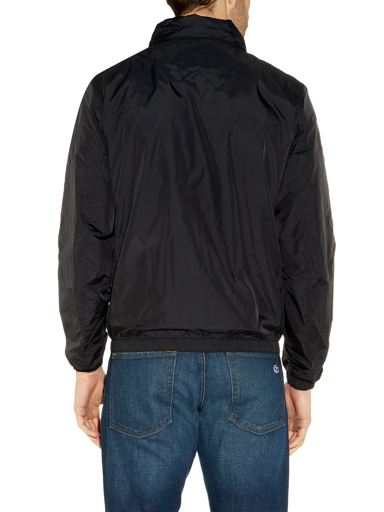 Download Lyst - Lacoste Hooded Windbreaker Jacket in Black for Men