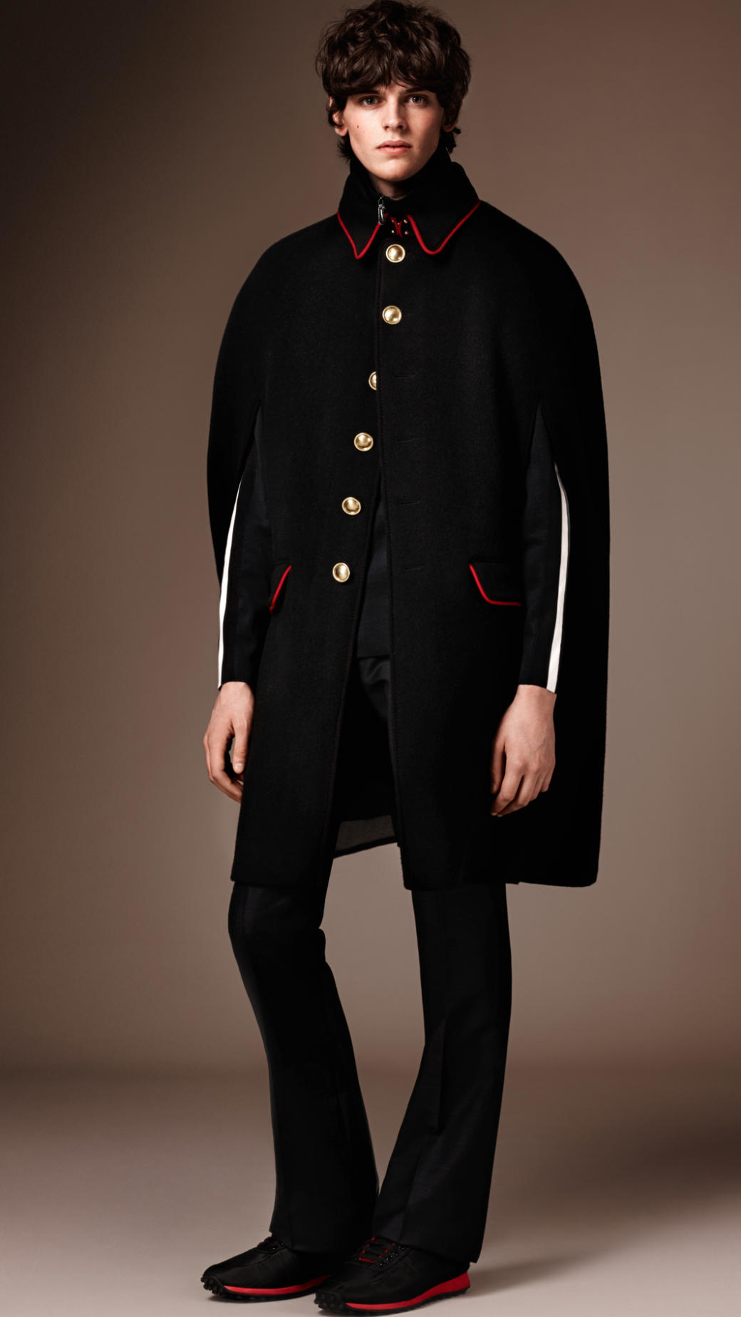 Burberry Wool Cashmere Military Cape in Black for Men - Lyst