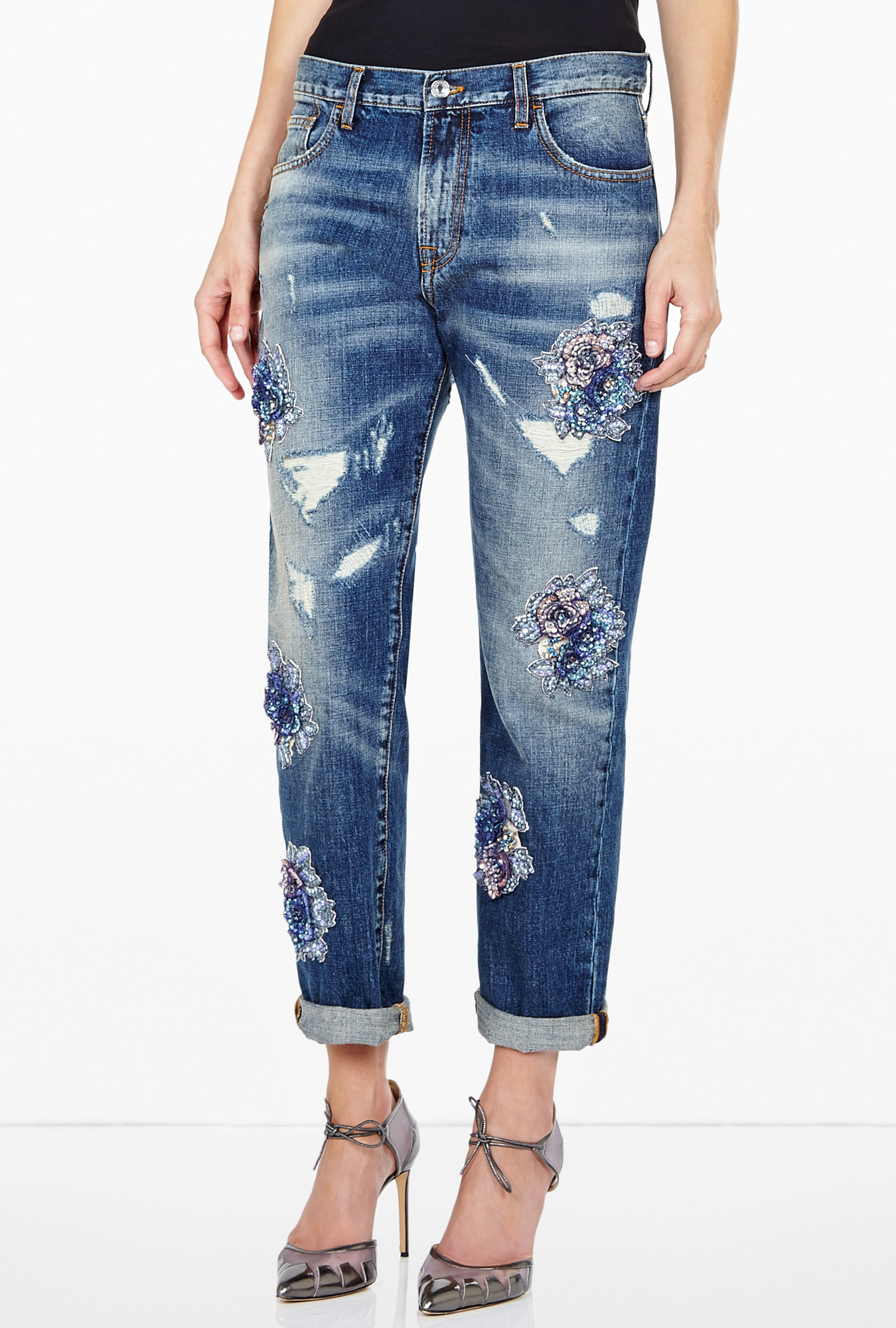 Msgm Embellished Jeans in Blue (denim) | Lyst