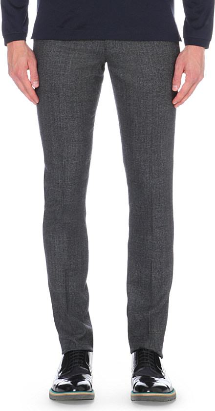 mens grey tapered trousers