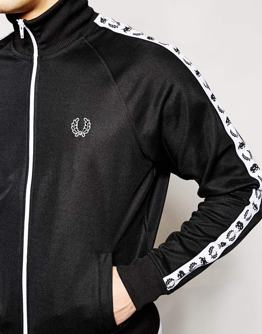 Fred Perry X Space Invaders Track Jacket in Black for Men - Lyst