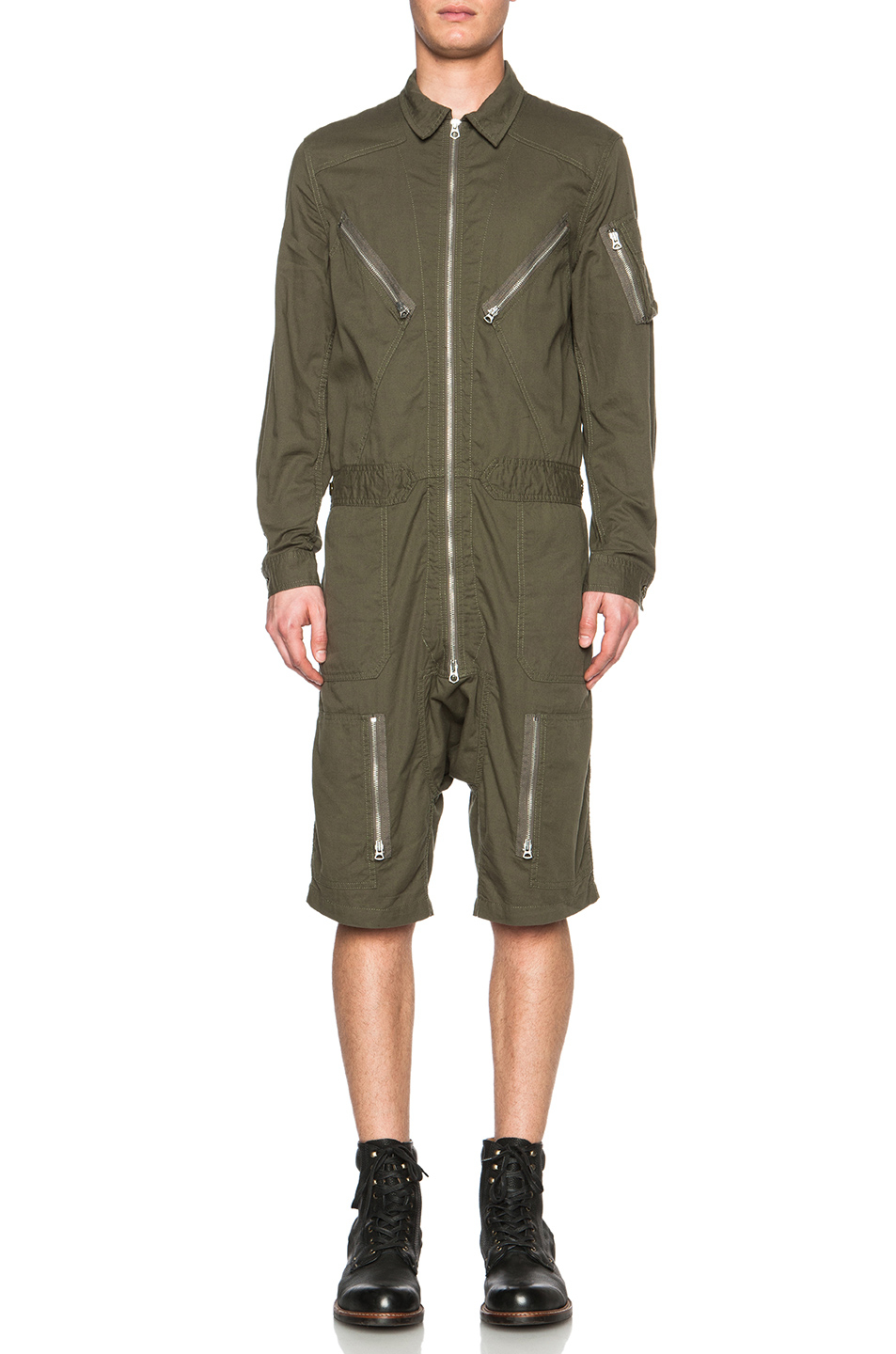 Nlst Men'S Flight Suit Cotton Jumper in Green Lyst