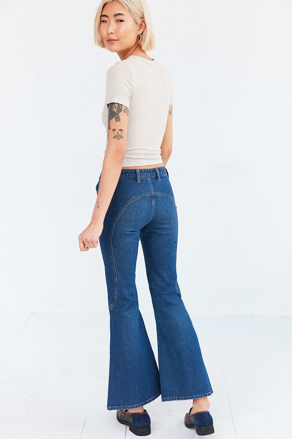 vintage america blues wonderland crop kick flare jeans