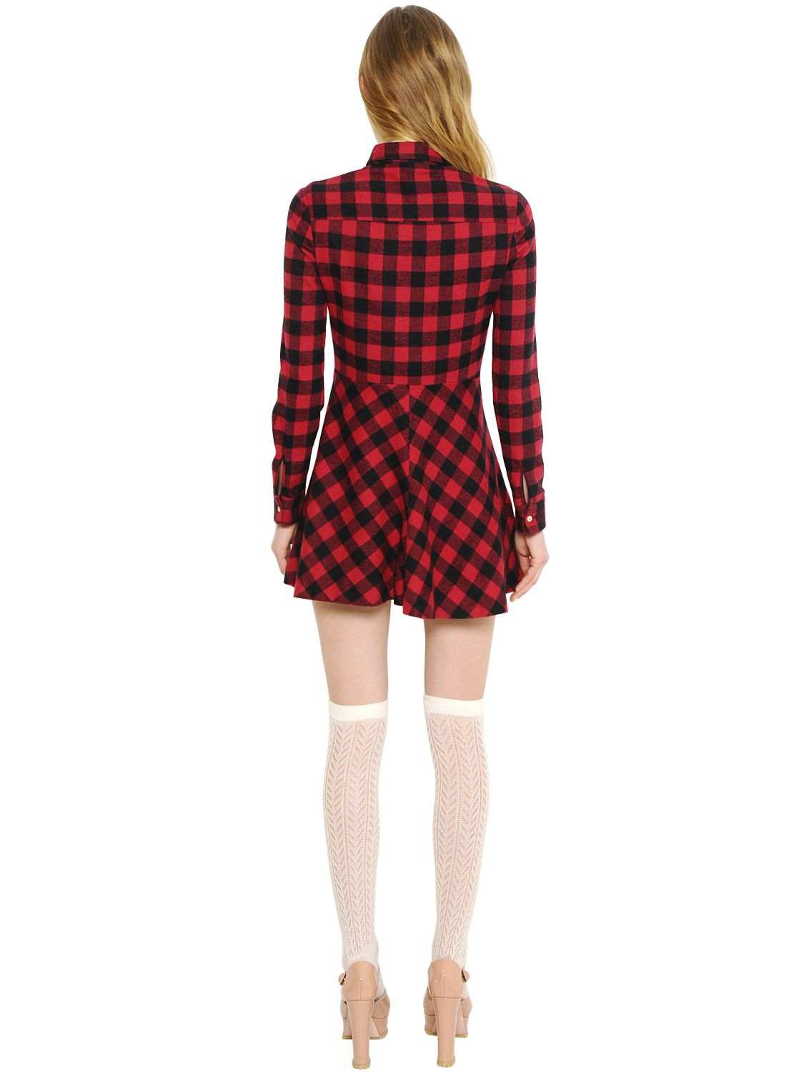 red black flannel dress