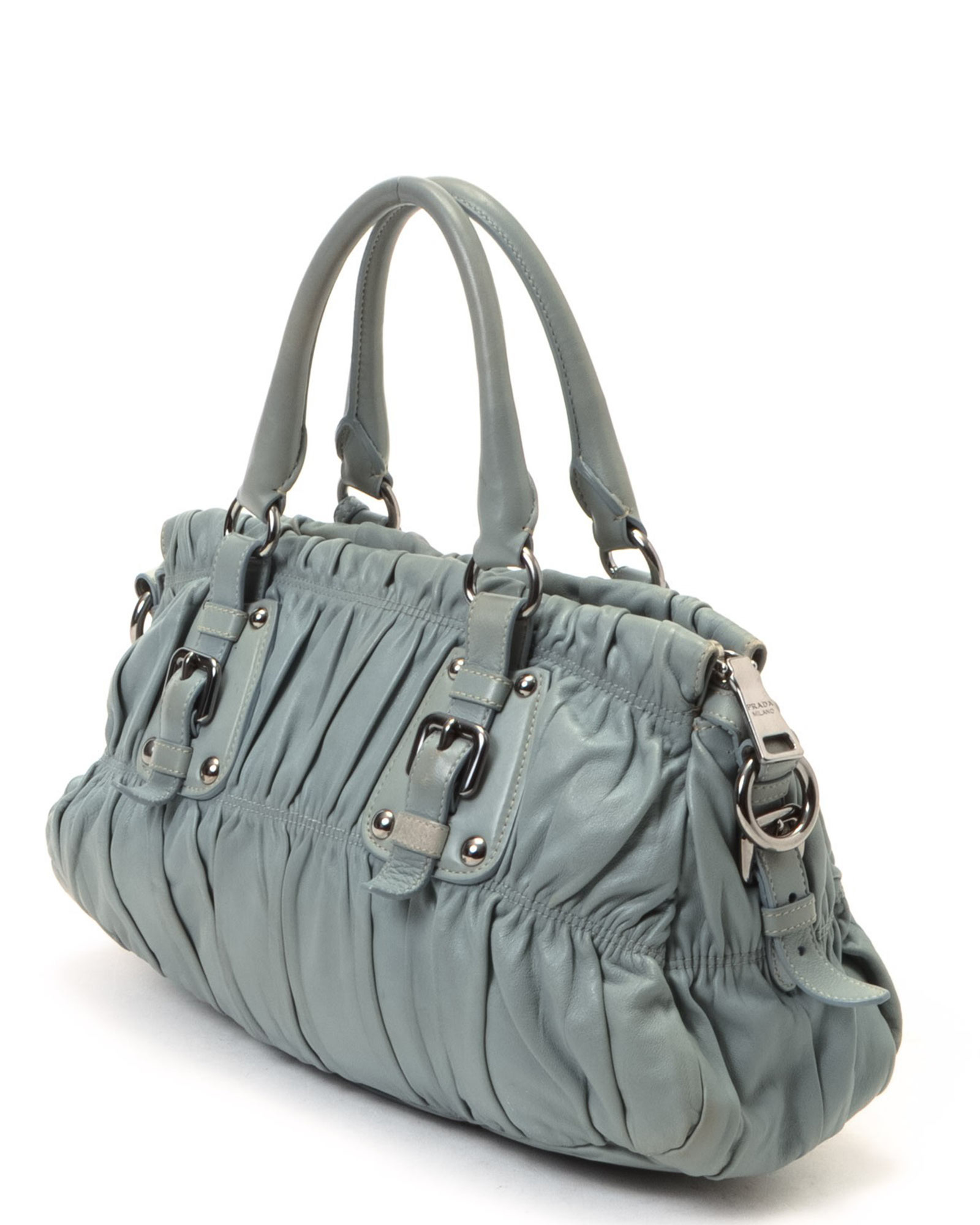 prada galleria bag black/light blue prada galleria bag black/light blue