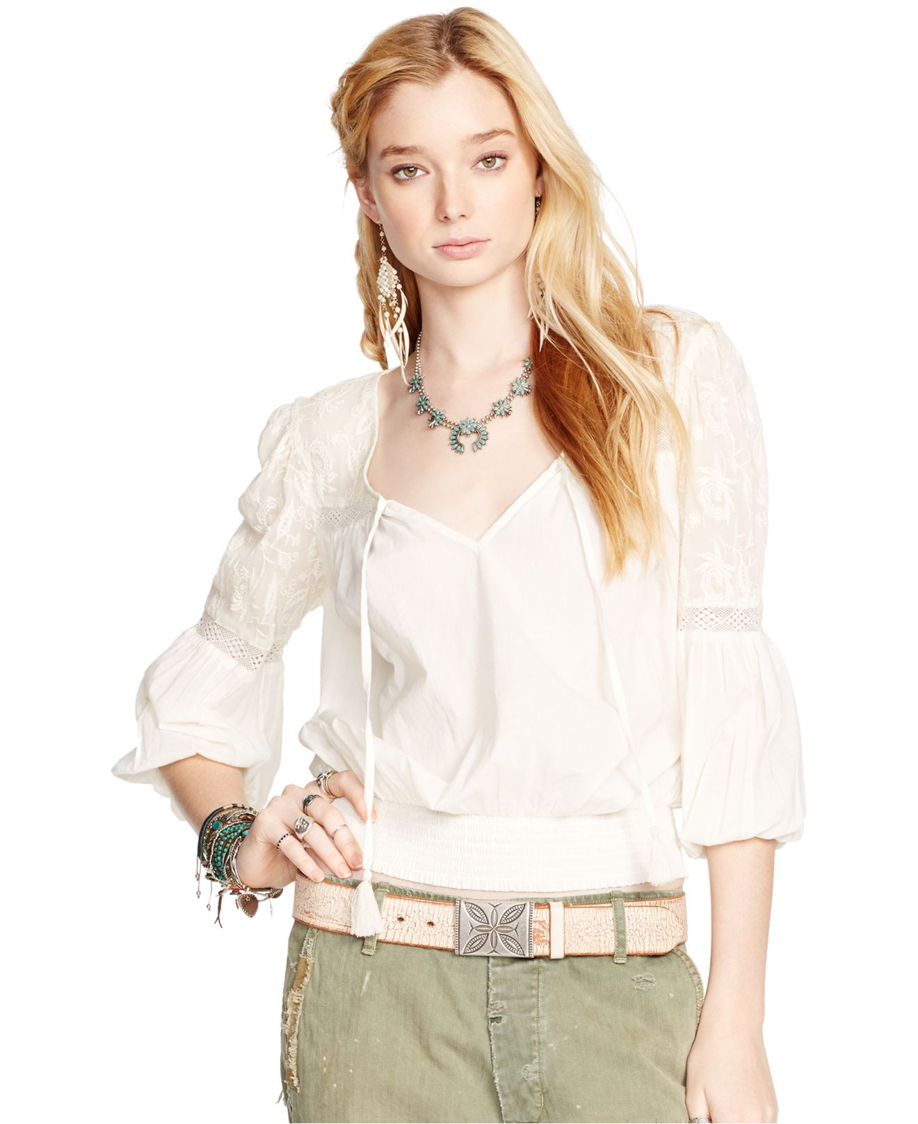 smocked peasant tops