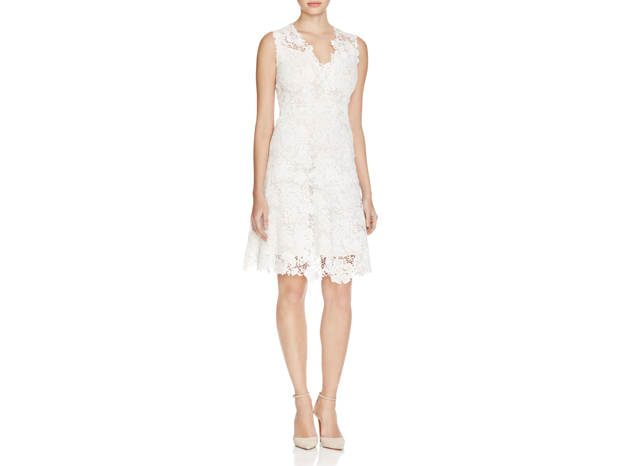 tahari white lace dress