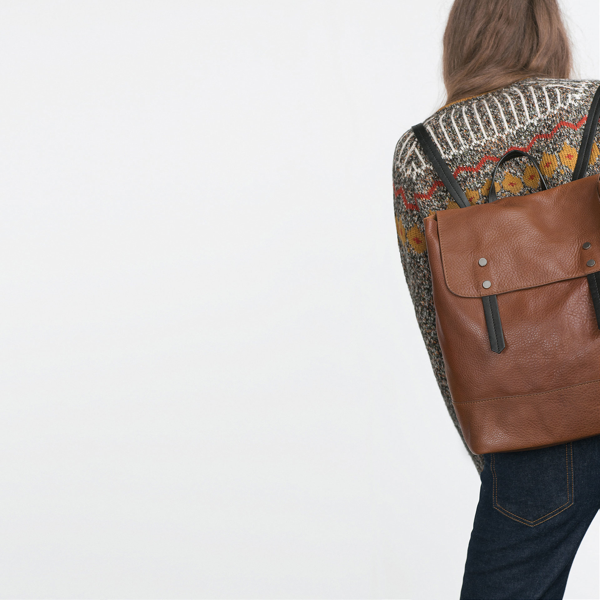Zara Leather Backpack in Brown Lyst