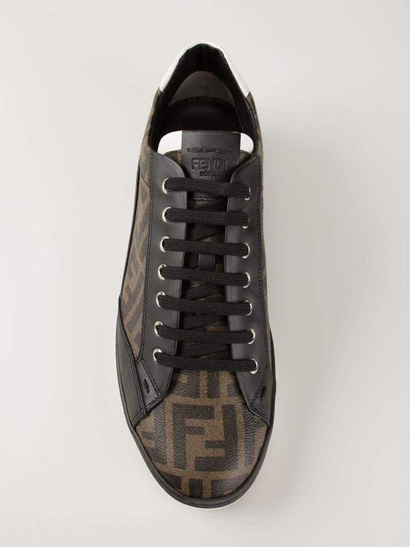 Fendi Leather 'wimbledon' Sneakers in Brown for Men - Lyst