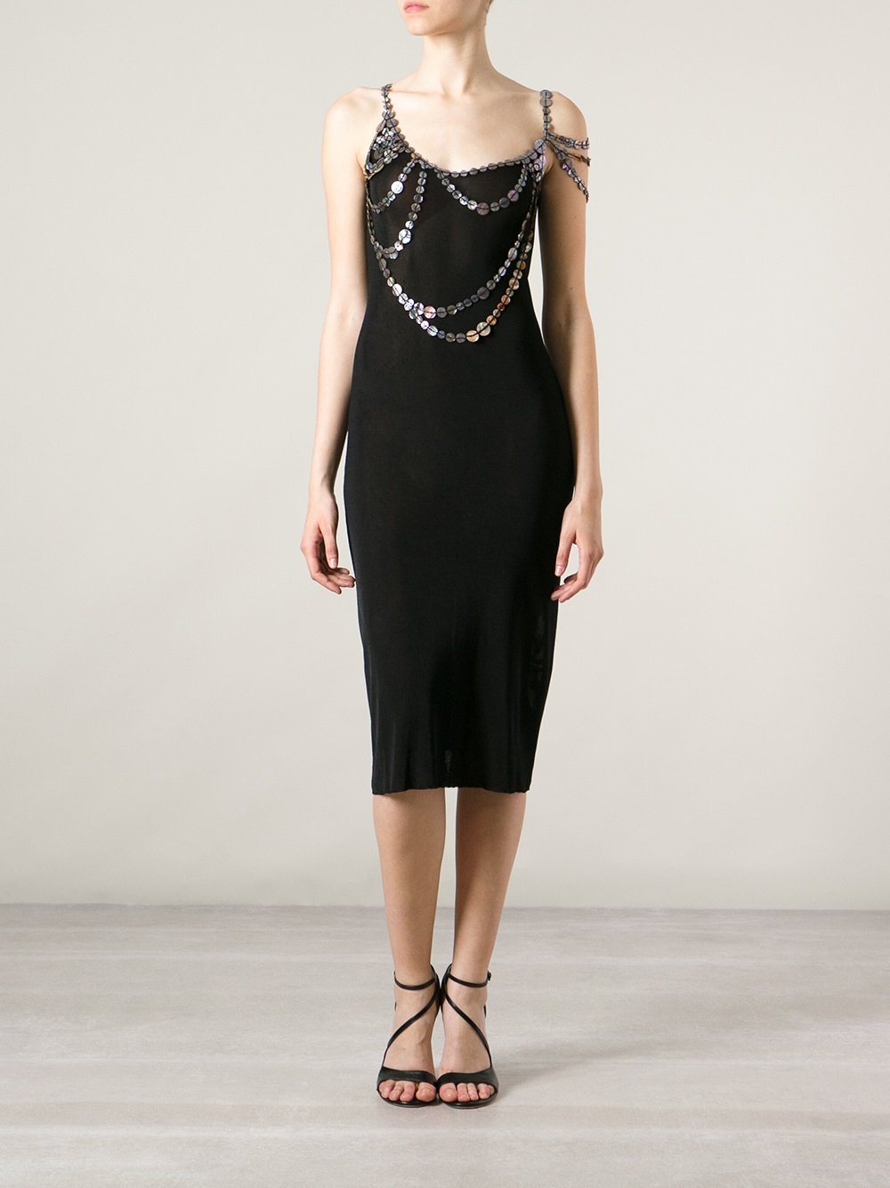 Jean Paul Gaultier Button Detailed Dress in Black | Lyst UK