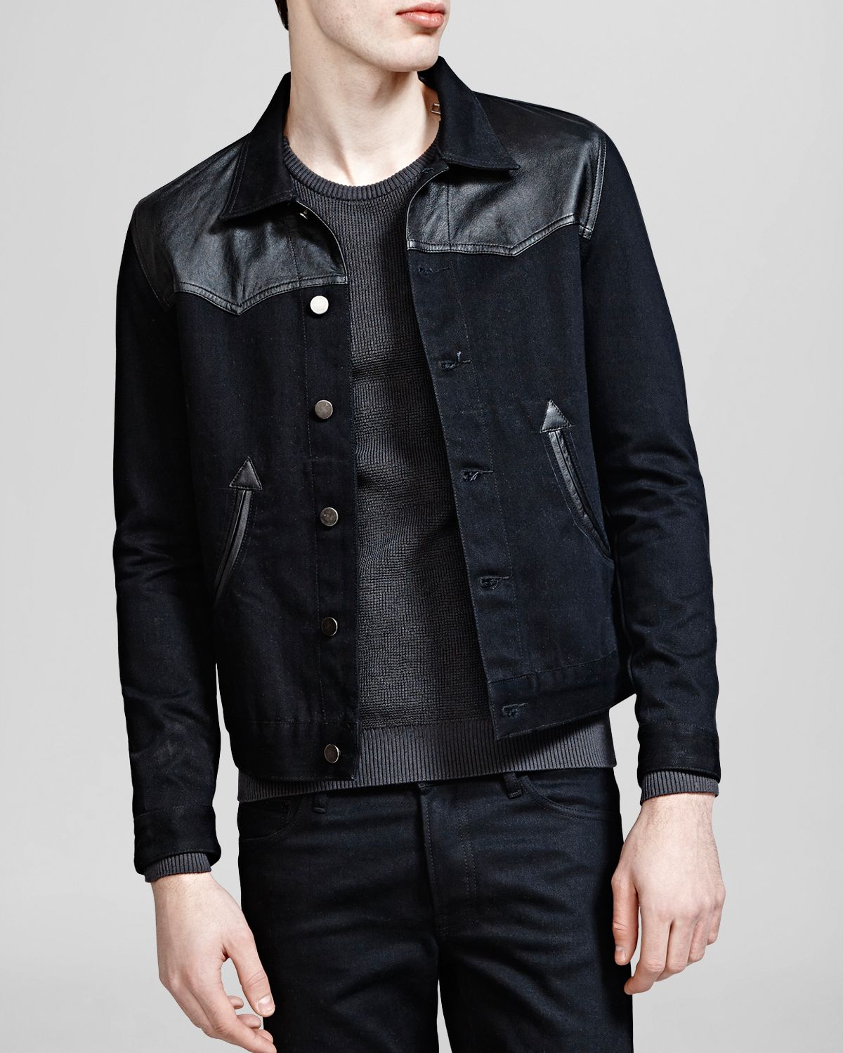 the kooples black denim jacket
