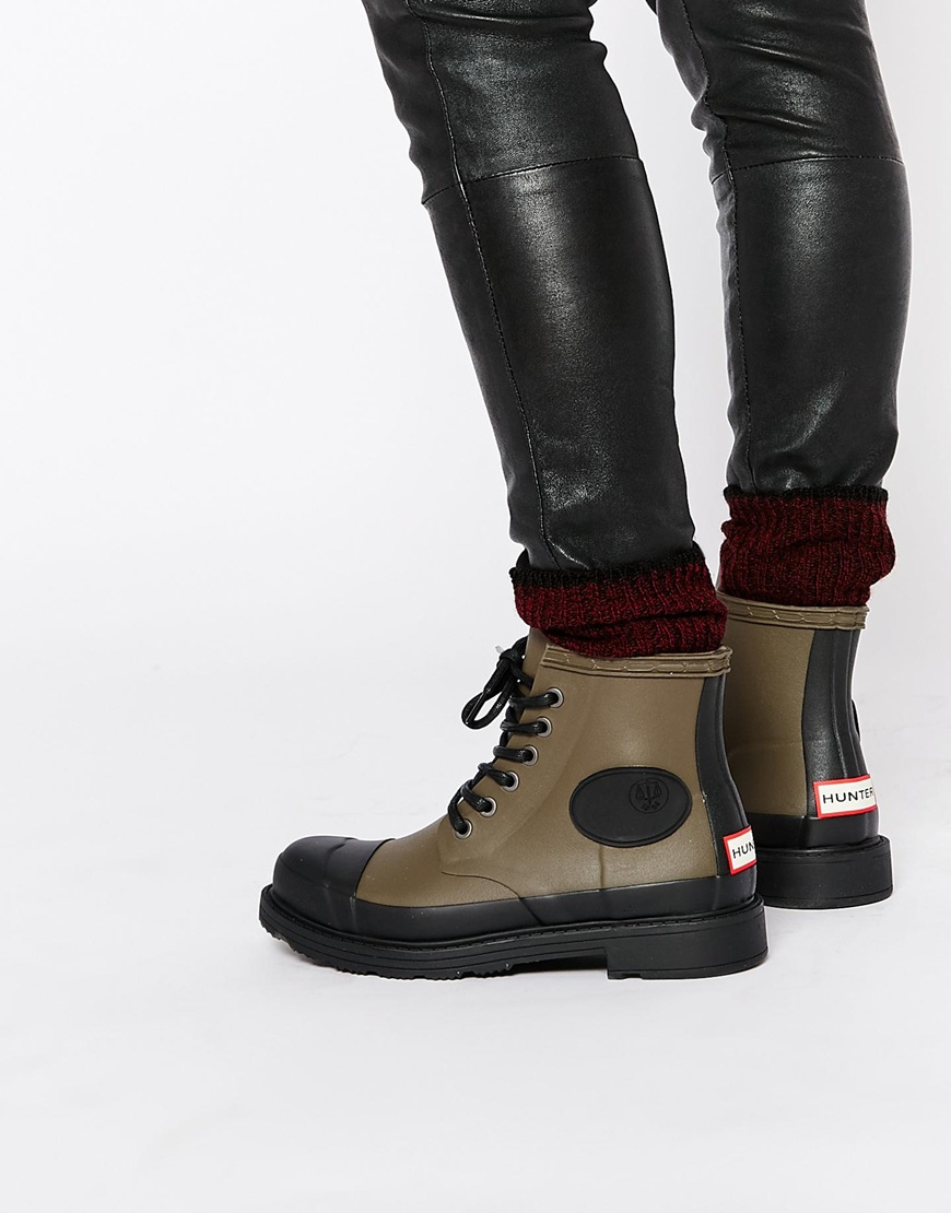 hunter lace up boot