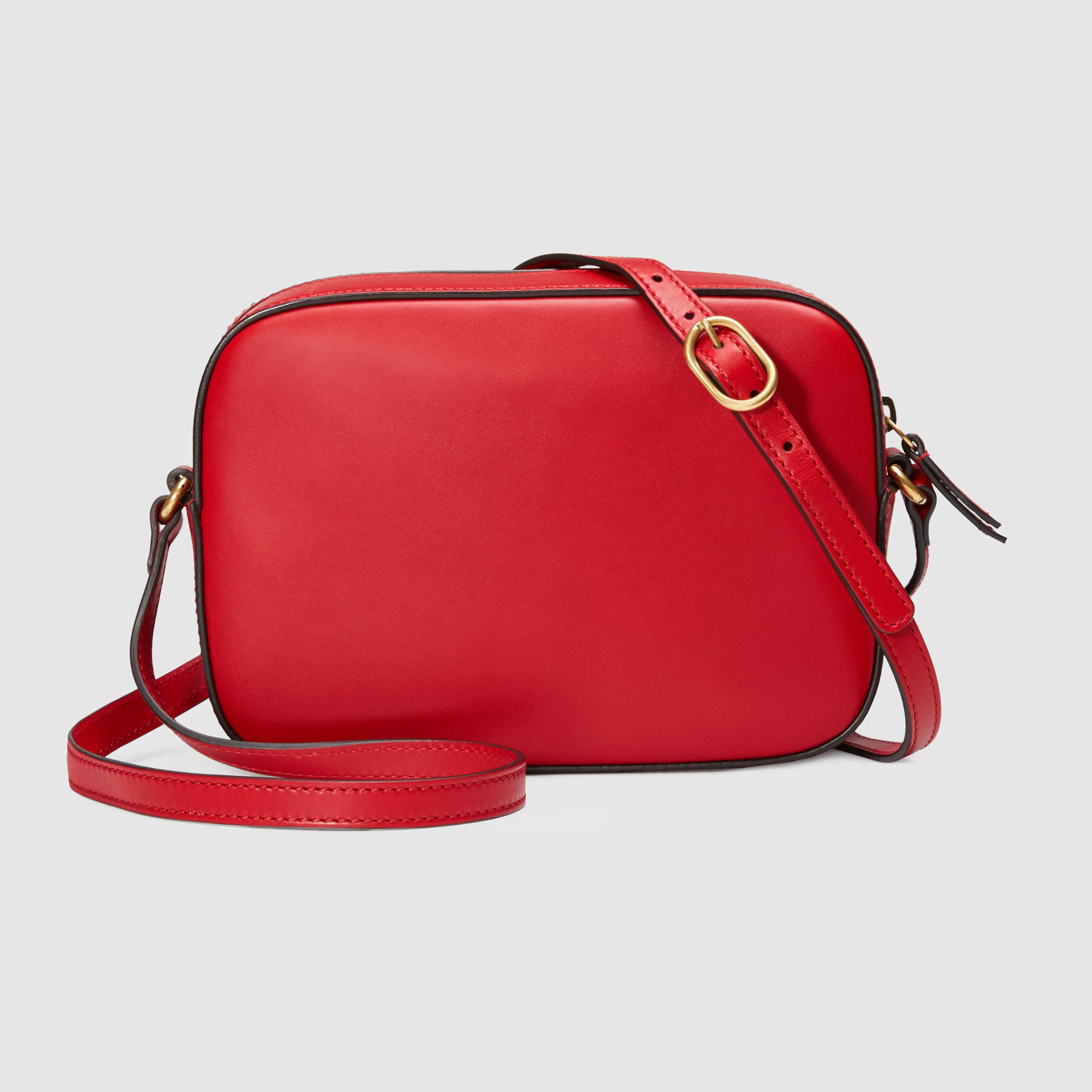 Gucci Bee  Leather Shoulder Bag in Red Leather (Red) Lyst
