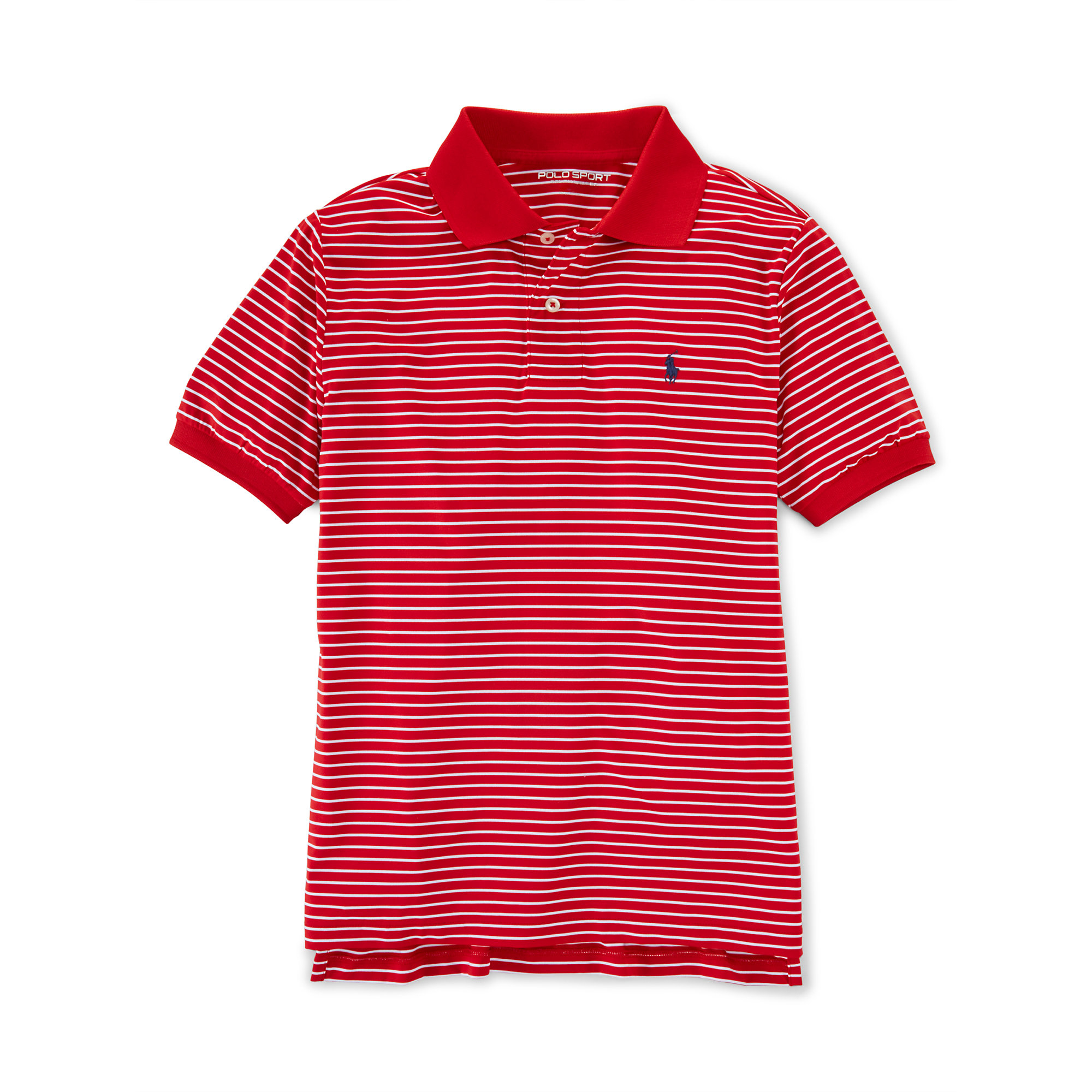 Ralph lauren Performance Striped Polo Shirt in Red | Lyst