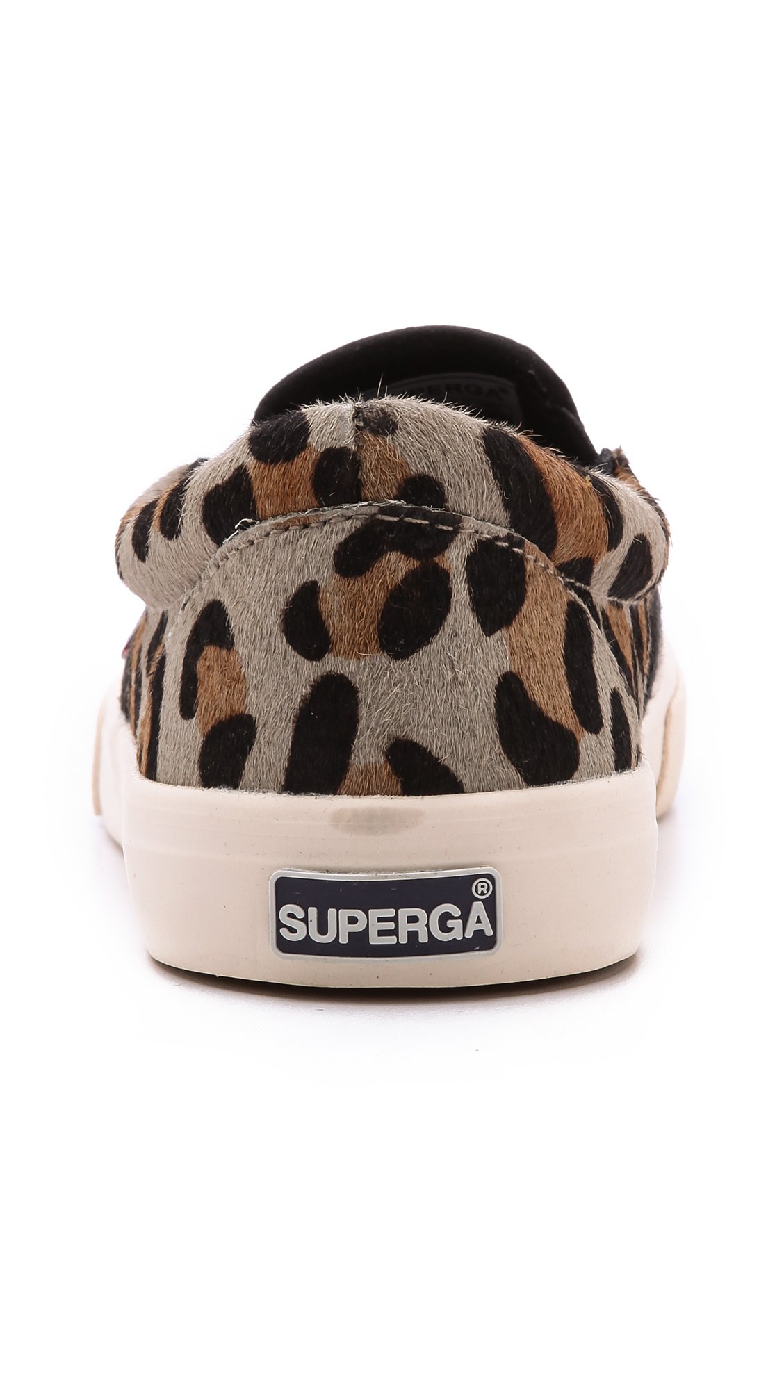 superga leopard haircalf slip on sneakers