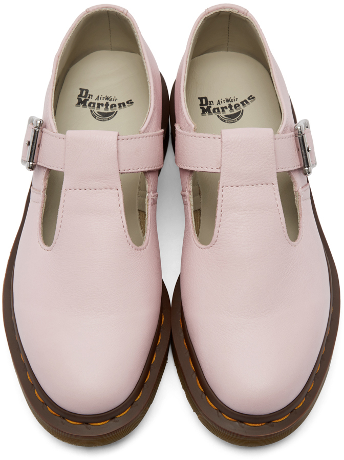 Dr. Martens Pink Leather Pulley Mary-janes | Lyst