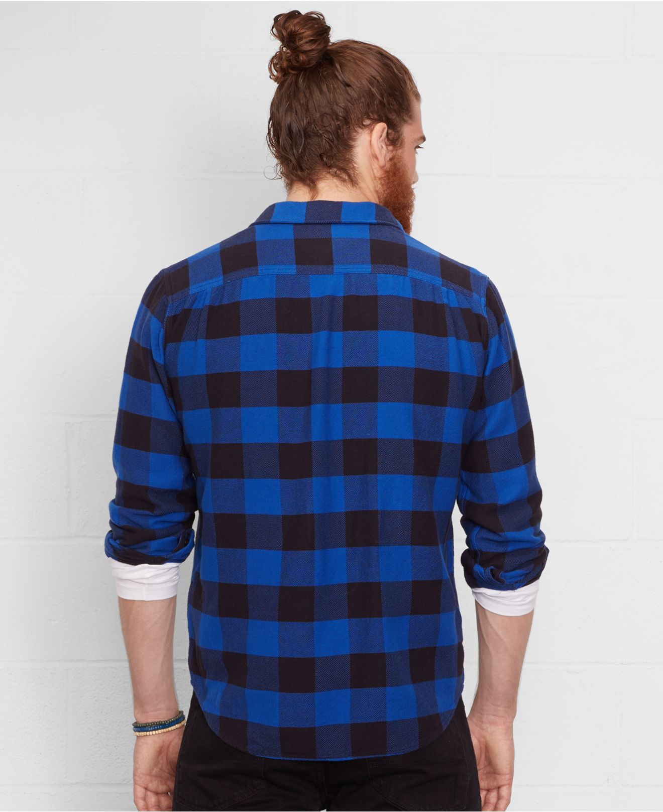 ralph lauren blue plaid shirt