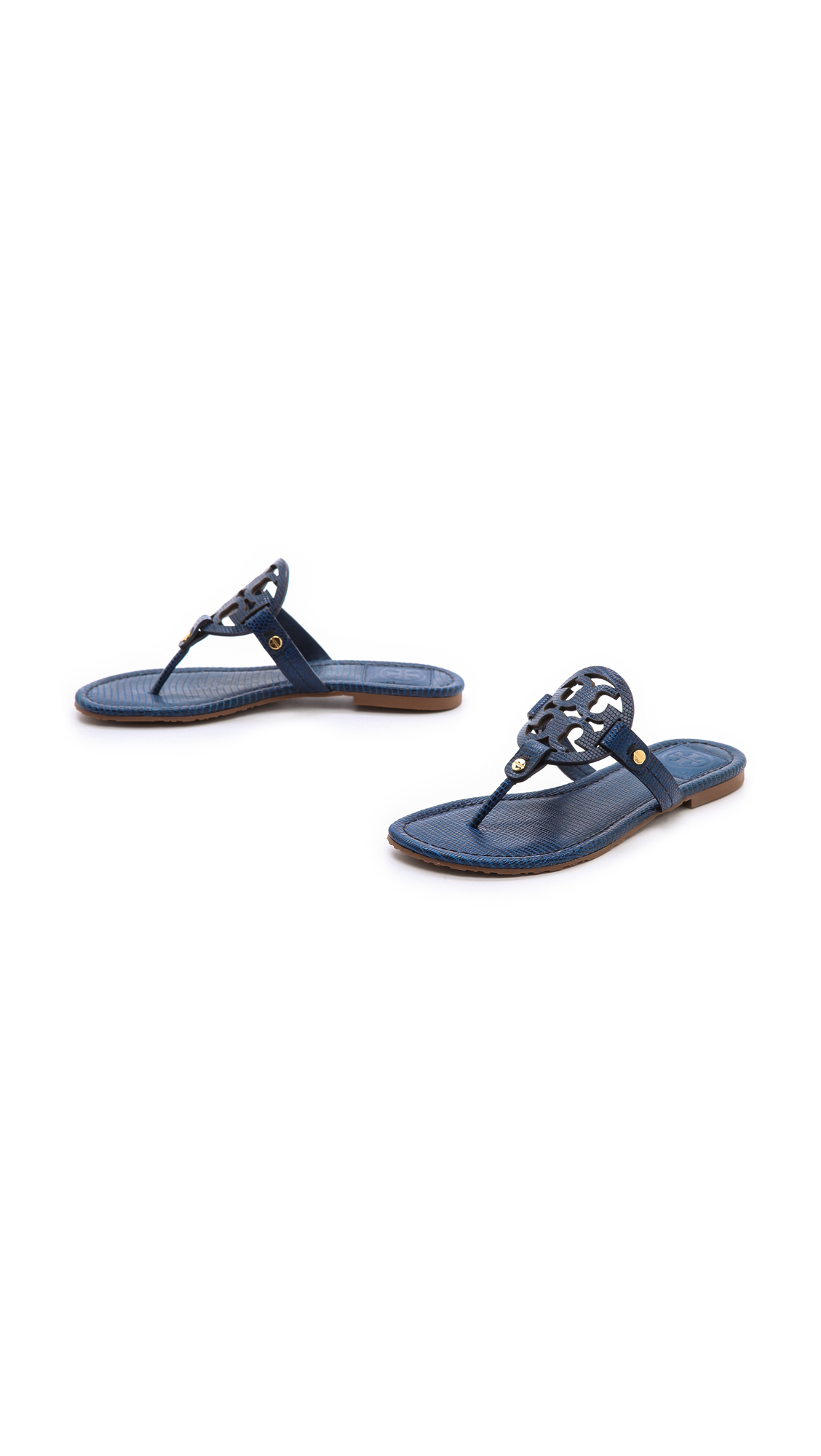 Top 37+ imagen dark blue tory burch sandals