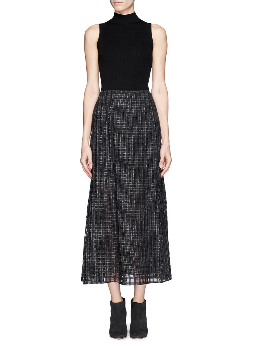 Theory 'everleen' Rib Knit Turtleneck Sleeveless Top in Black Lyst