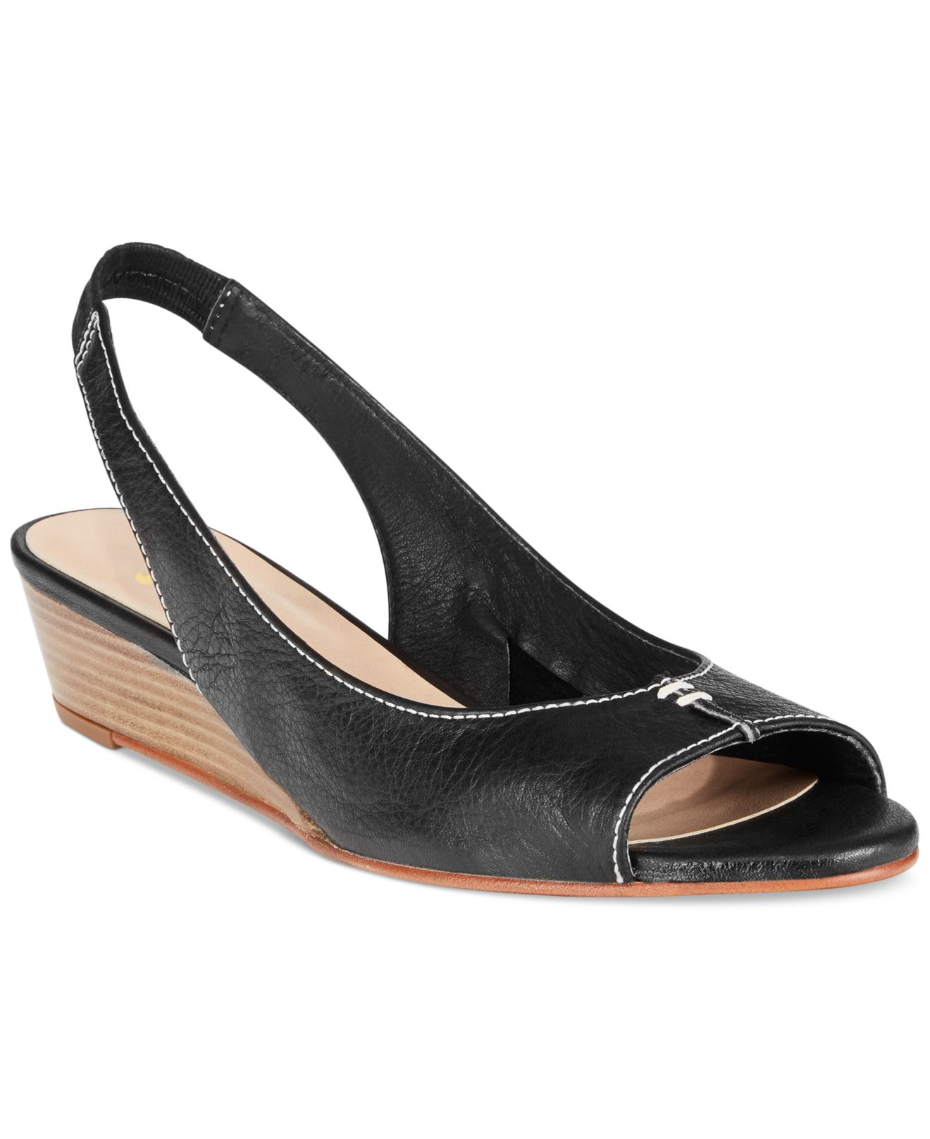 French sole Namely Wedge Sandals in Black | Lyst