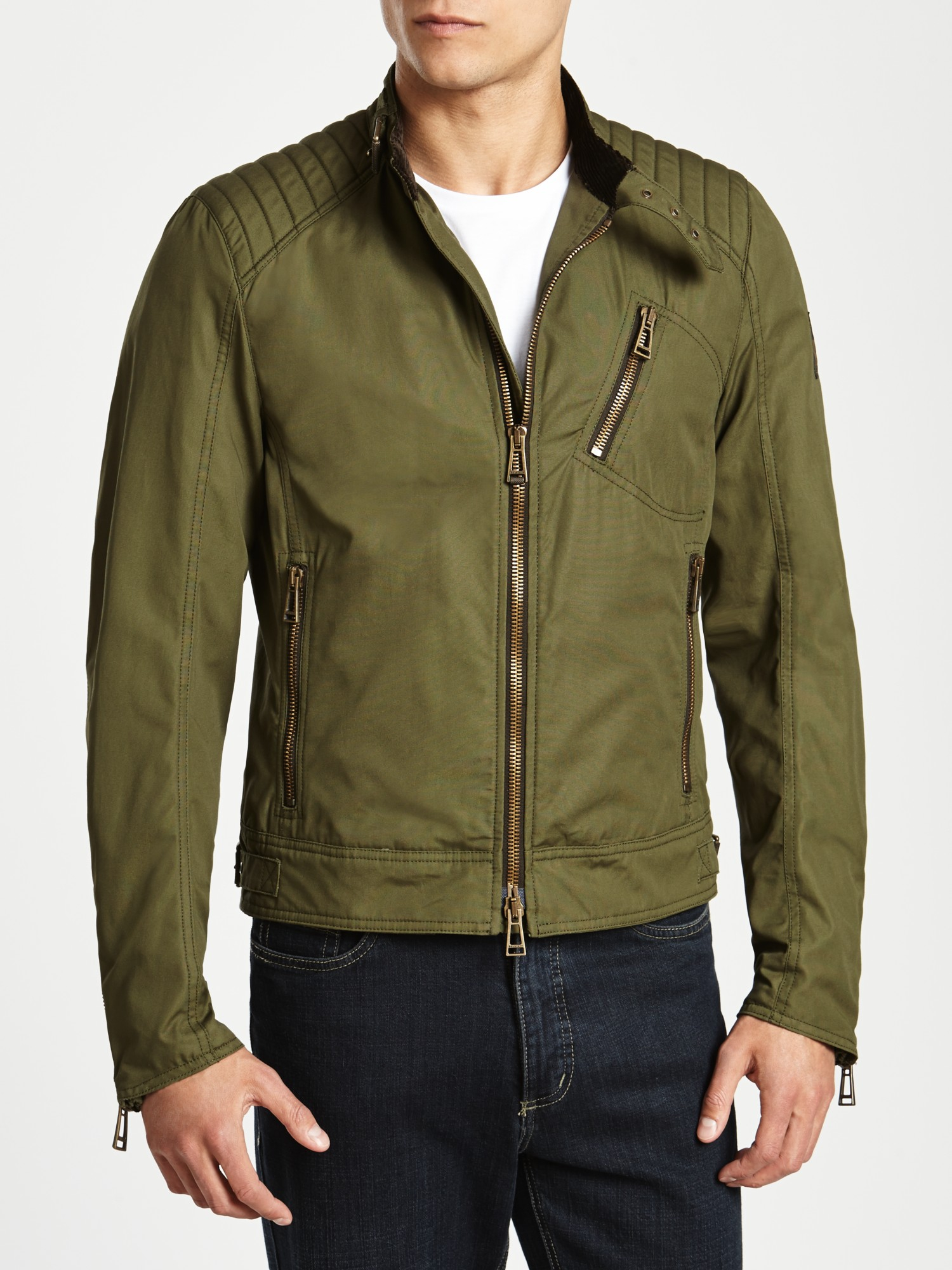 Belstaff Kirkham Cotton Canvas Jacket in Olive (Green) for Men - Lyst