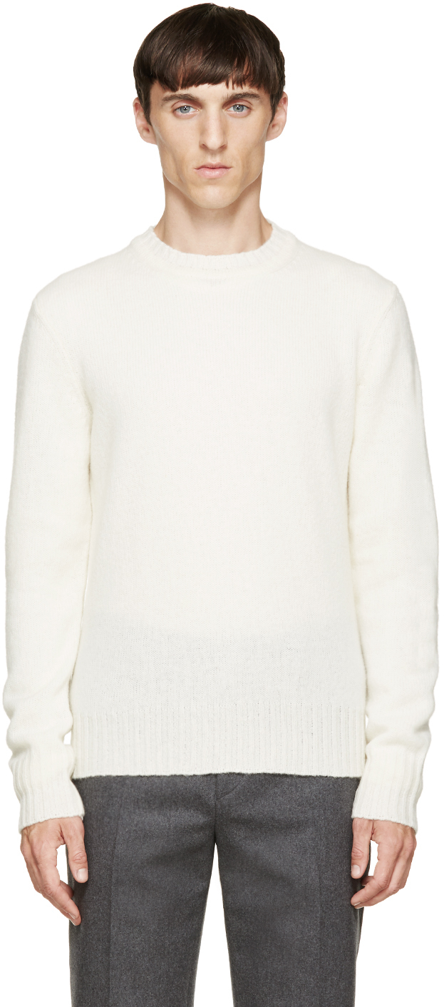 Acne Studios White Wool Knit Jena Sweater for Men - Lyst