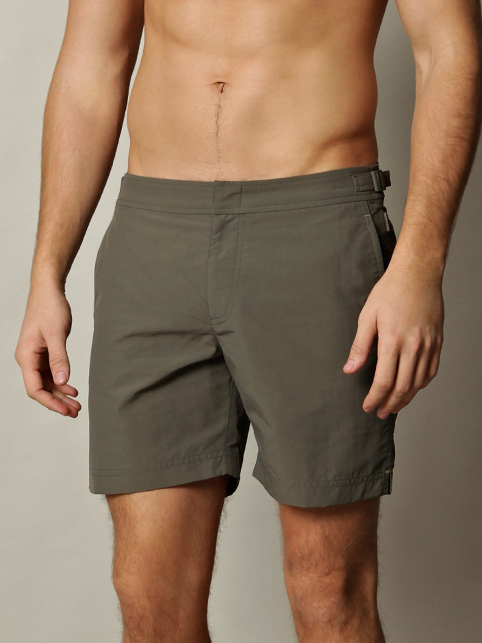 olive green swim shorts