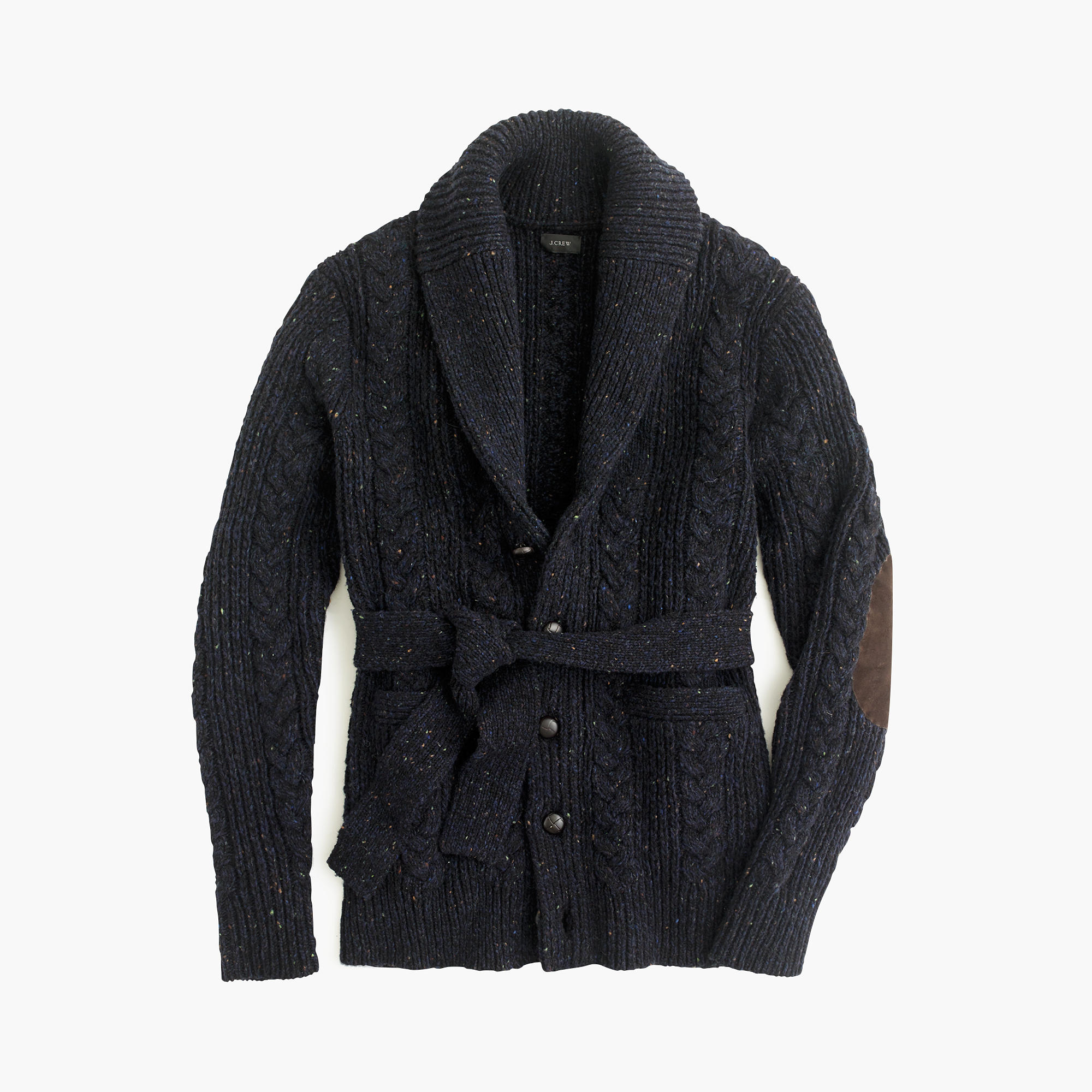 J.Crew Donegal Wool Belted Shawl Cardigan Sweater in Blue for Men | Lyst